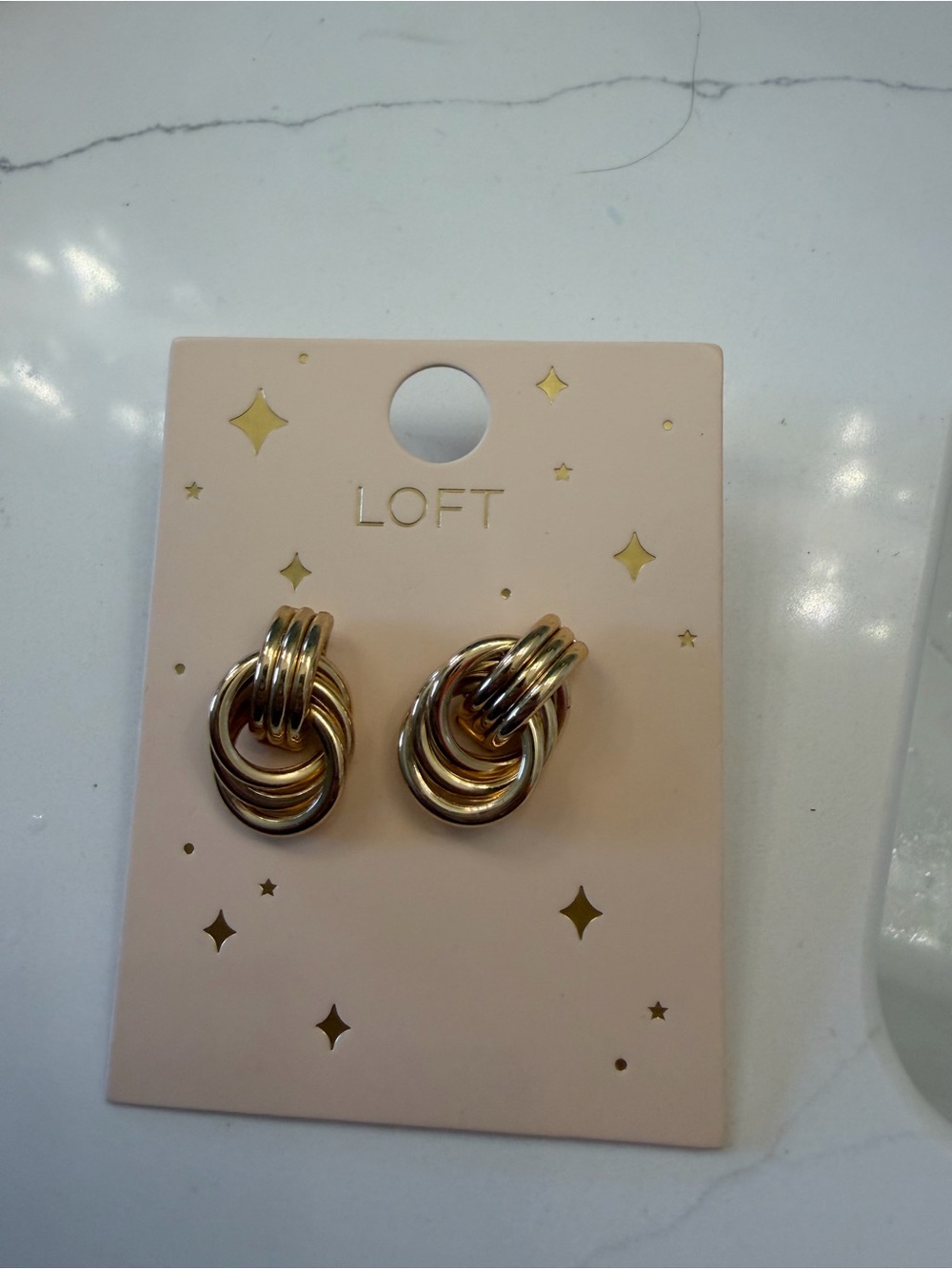 LOFT Interlocking Hoop Stud Earrings - Gold